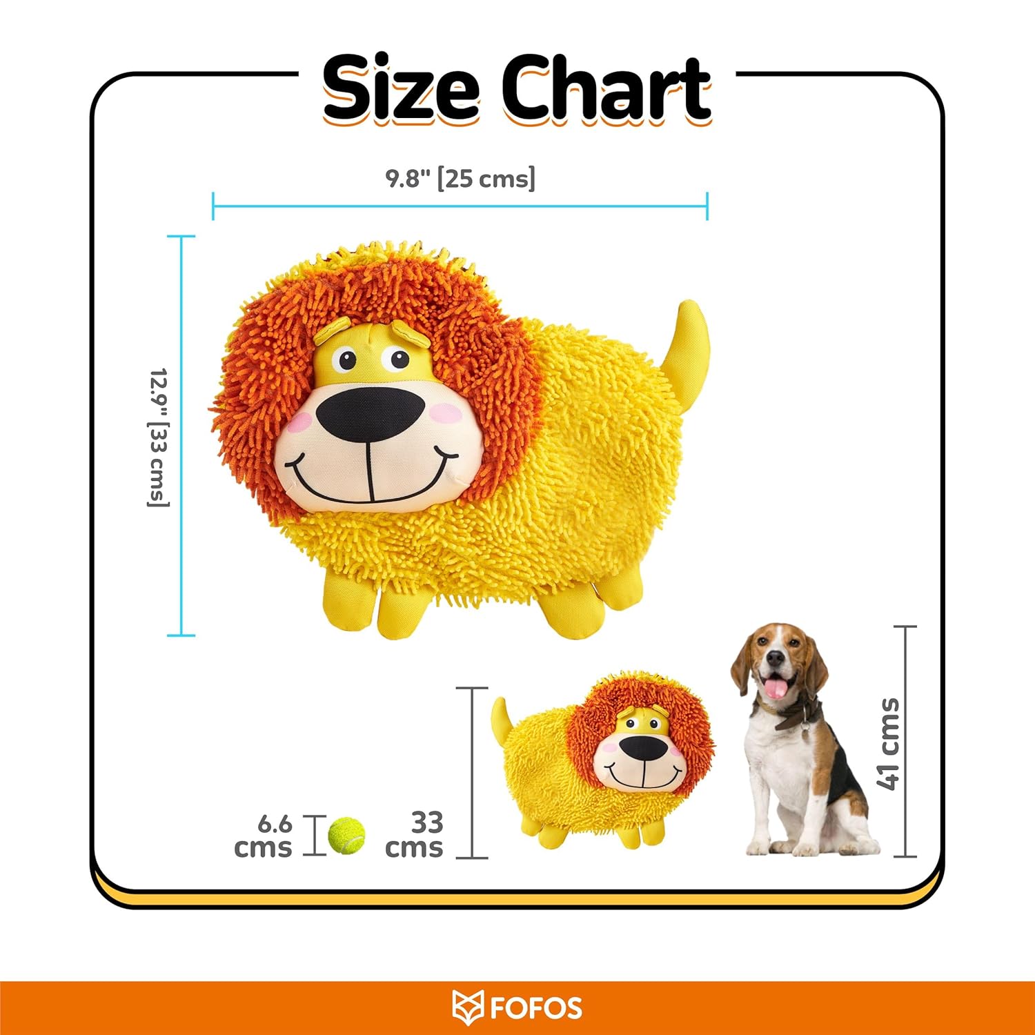 Fofos Non Stuffing Crinkle Tough Lion Toy