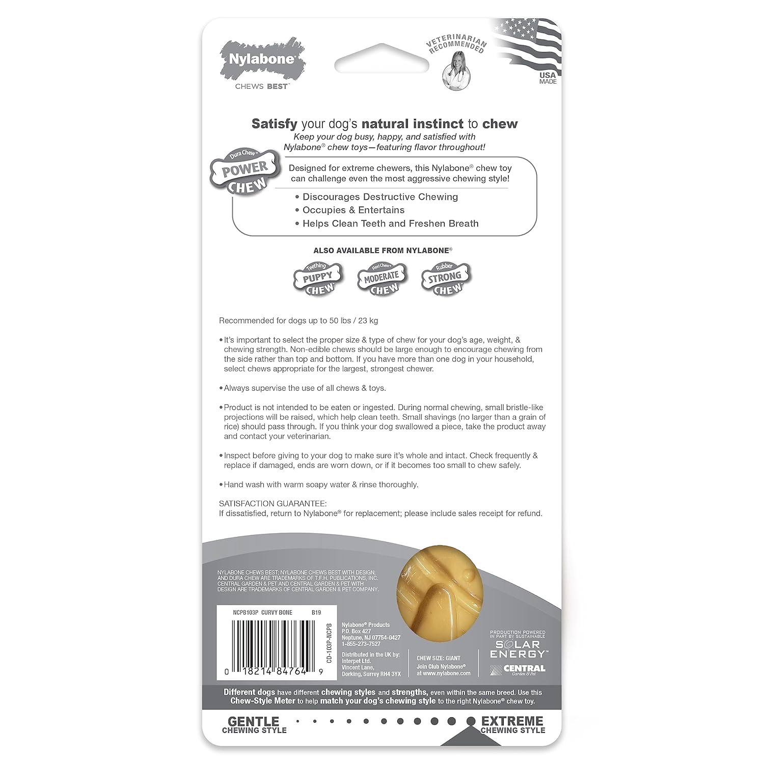 Nylabone Power Chew Curvy Dental Chew Toy