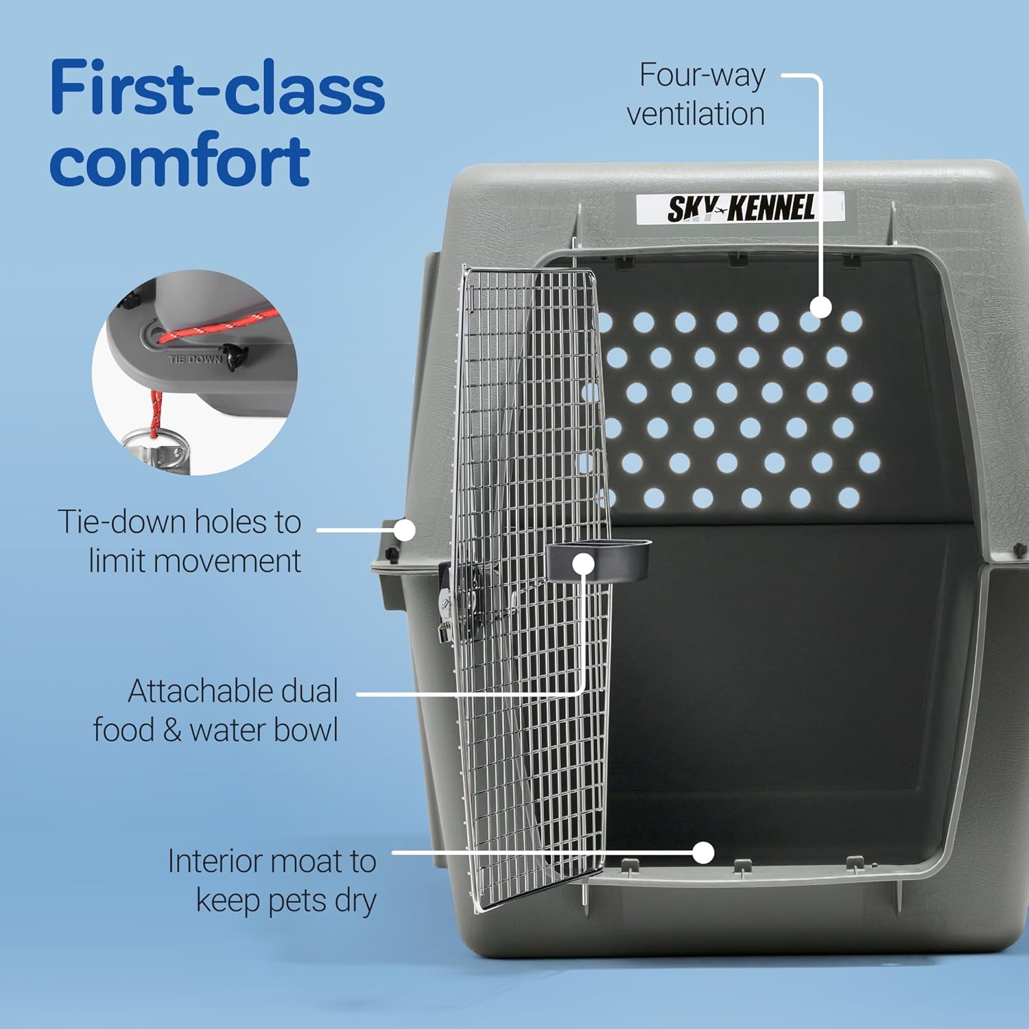 Petmate Sky Kennel for Pets Grey