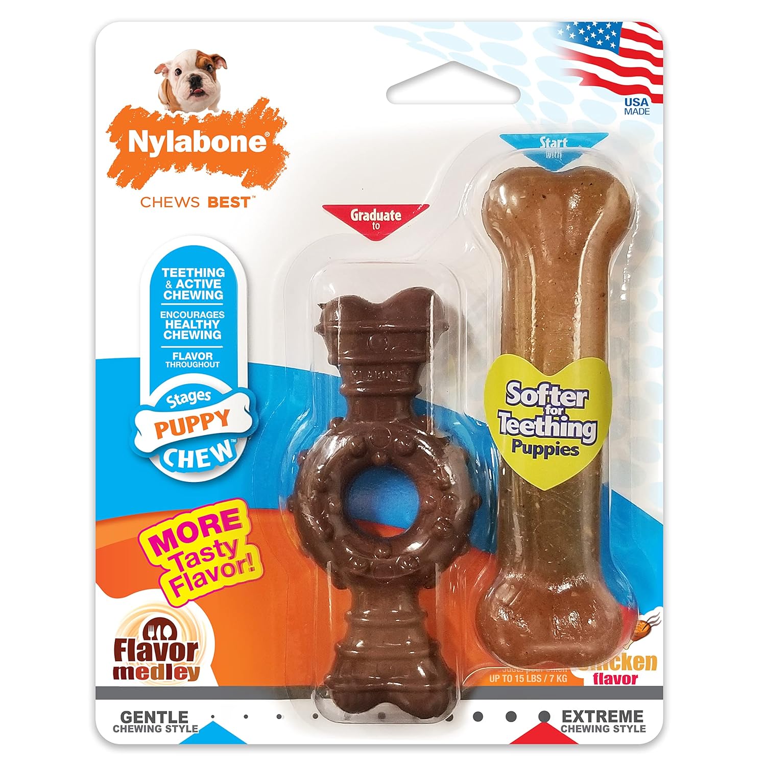 Nylabone - Puppy Power Chew Twin Pack