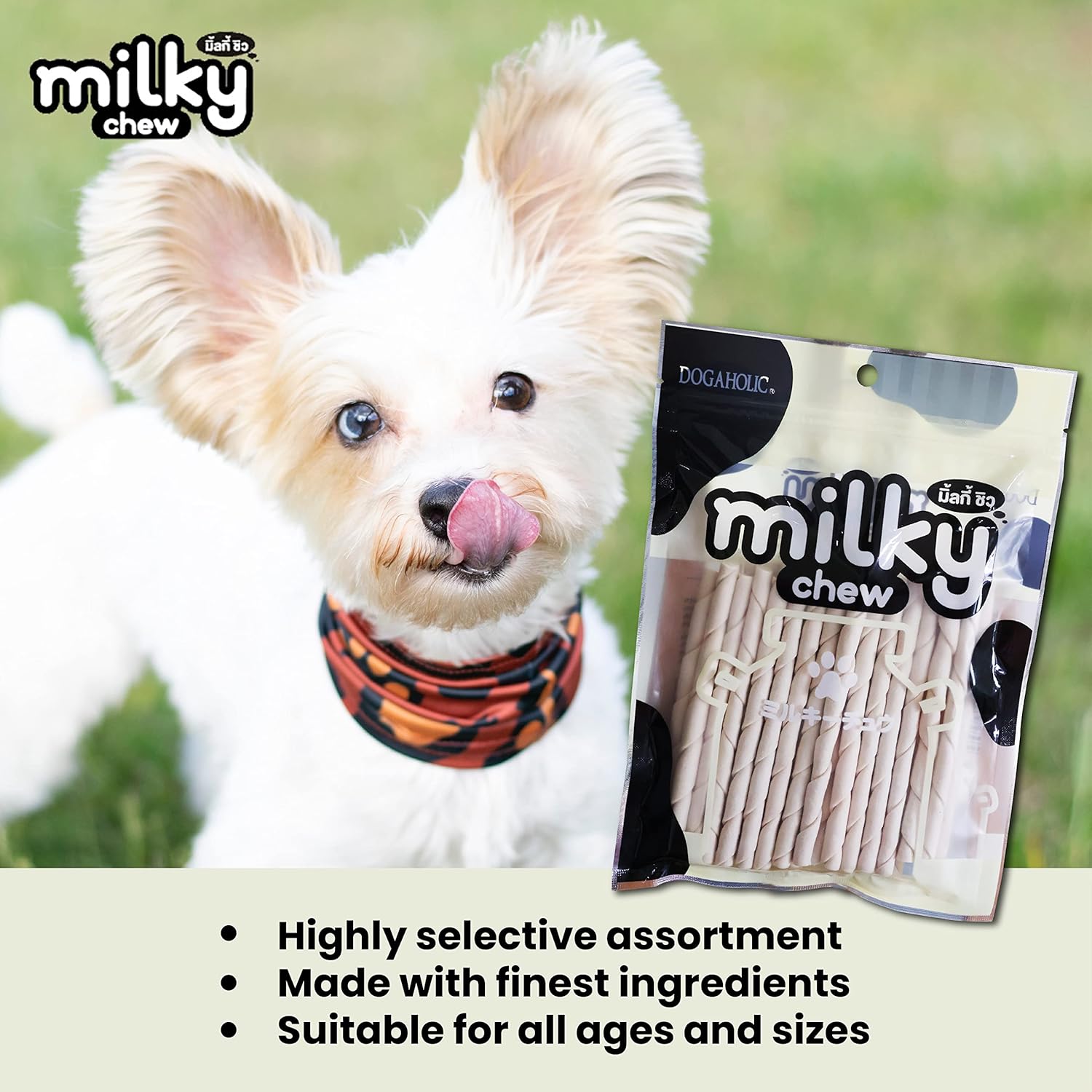 Dogaholic-Milky Chew Stick Style Dog Treats