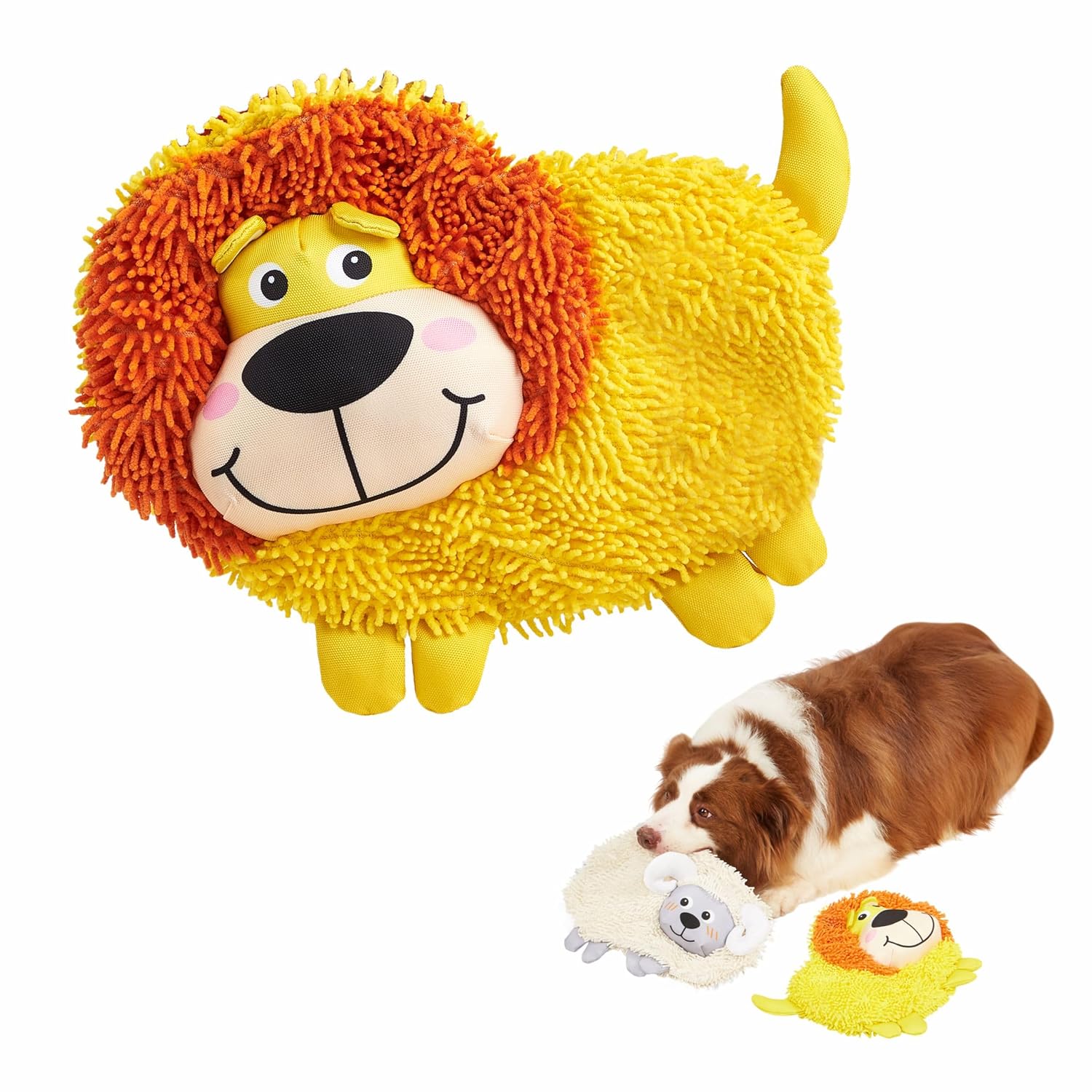Fofos Non Stuffing Crinkle Tough Lion Toy