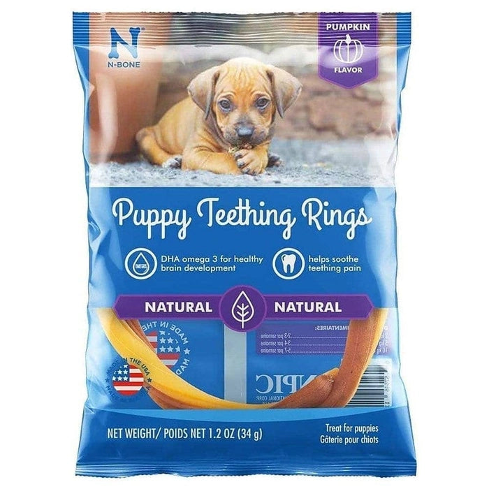 Npic-Bone Puppy Teething Ring Pumpkin Flavor