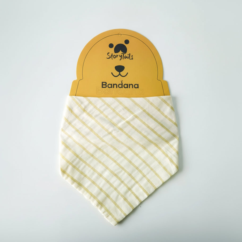 Story Tails Onam Special Kasavu Bandanas for Dogs