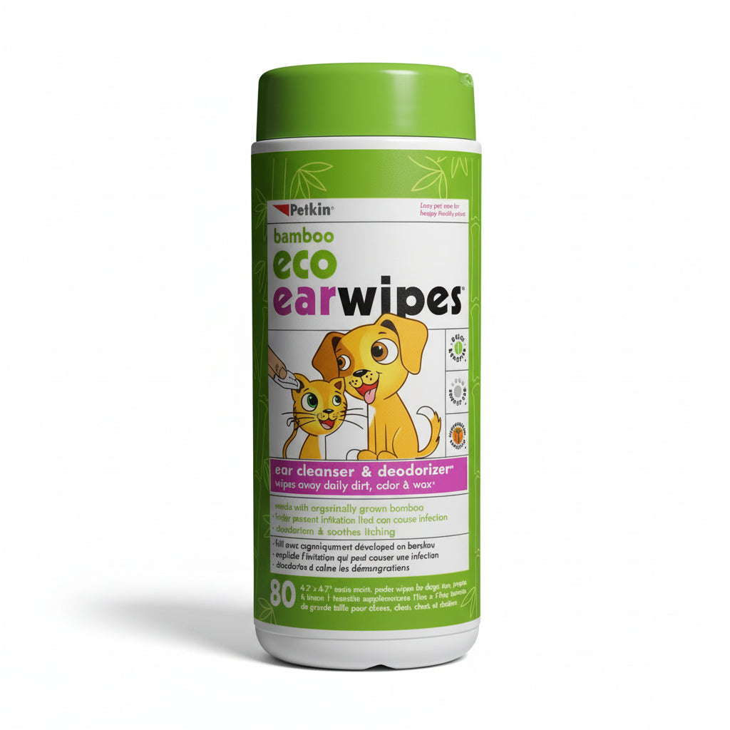 Petkin Eco Bamboo Eco Ear wipes for Dogs & Cats