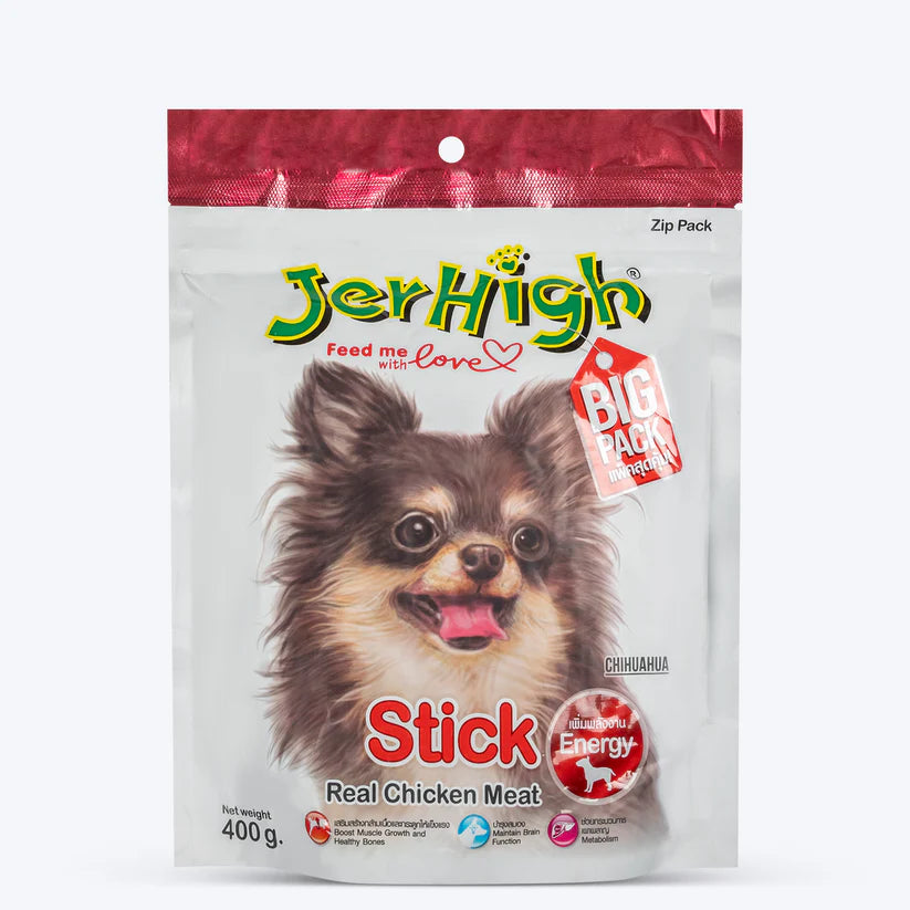 JerHigh- Stick Dog Treat Made with Real Chicken Meat