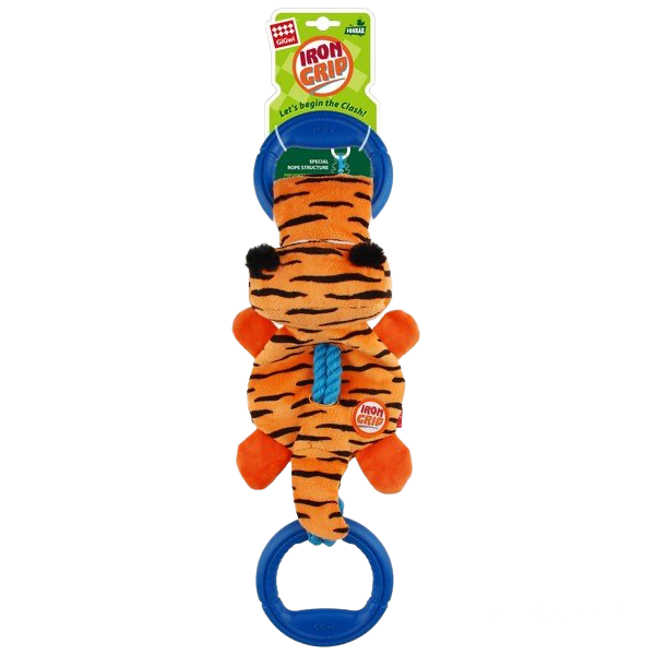 GiGwi Iron Grip Tiger Plush Toy for Dogs