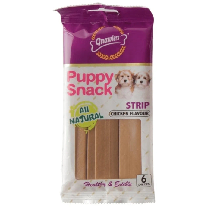 Gnawlers- Puppy Snack Strip Chicken Flavoured Dog Treats