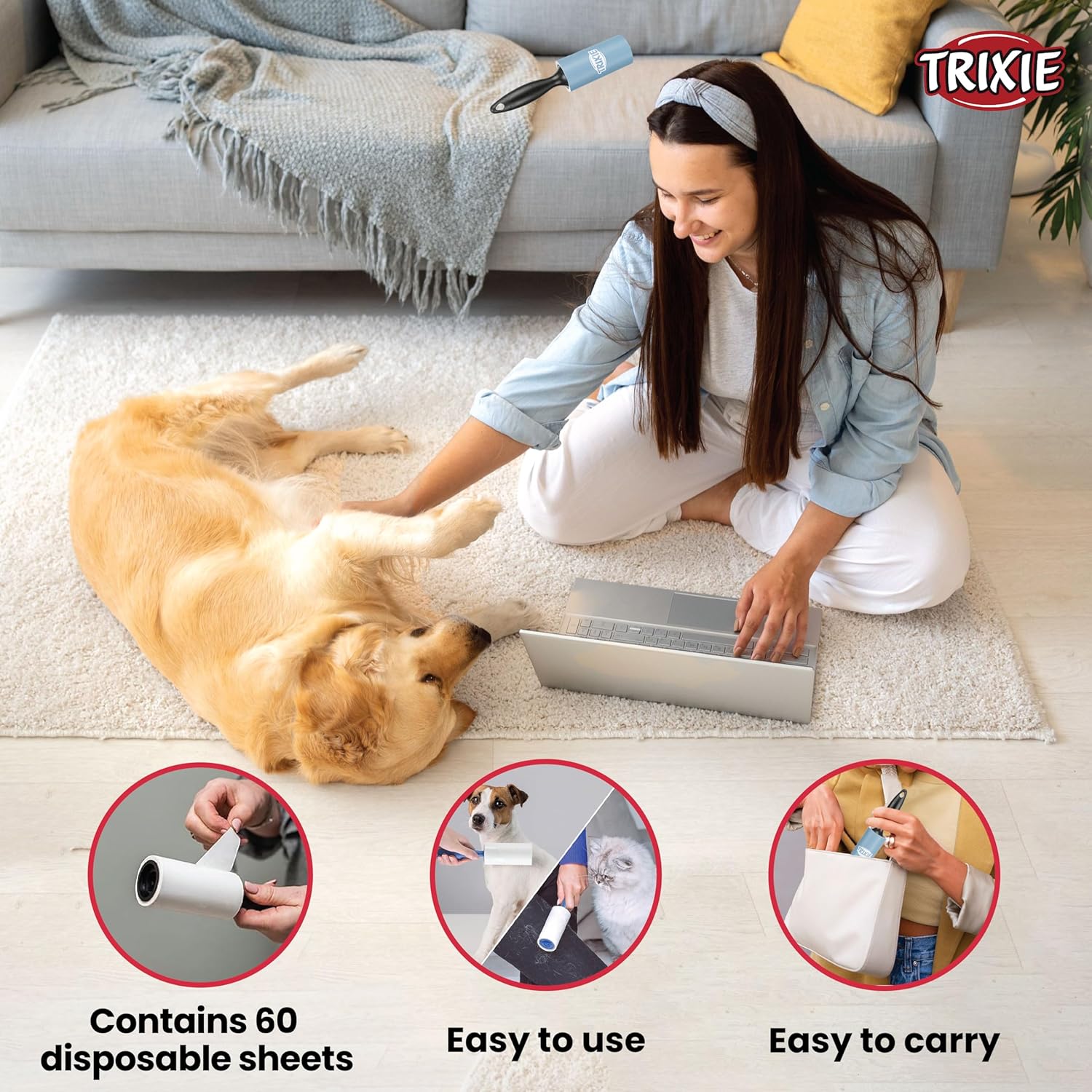 Trixie- Hair and Lint Remover Roller Pack of 2