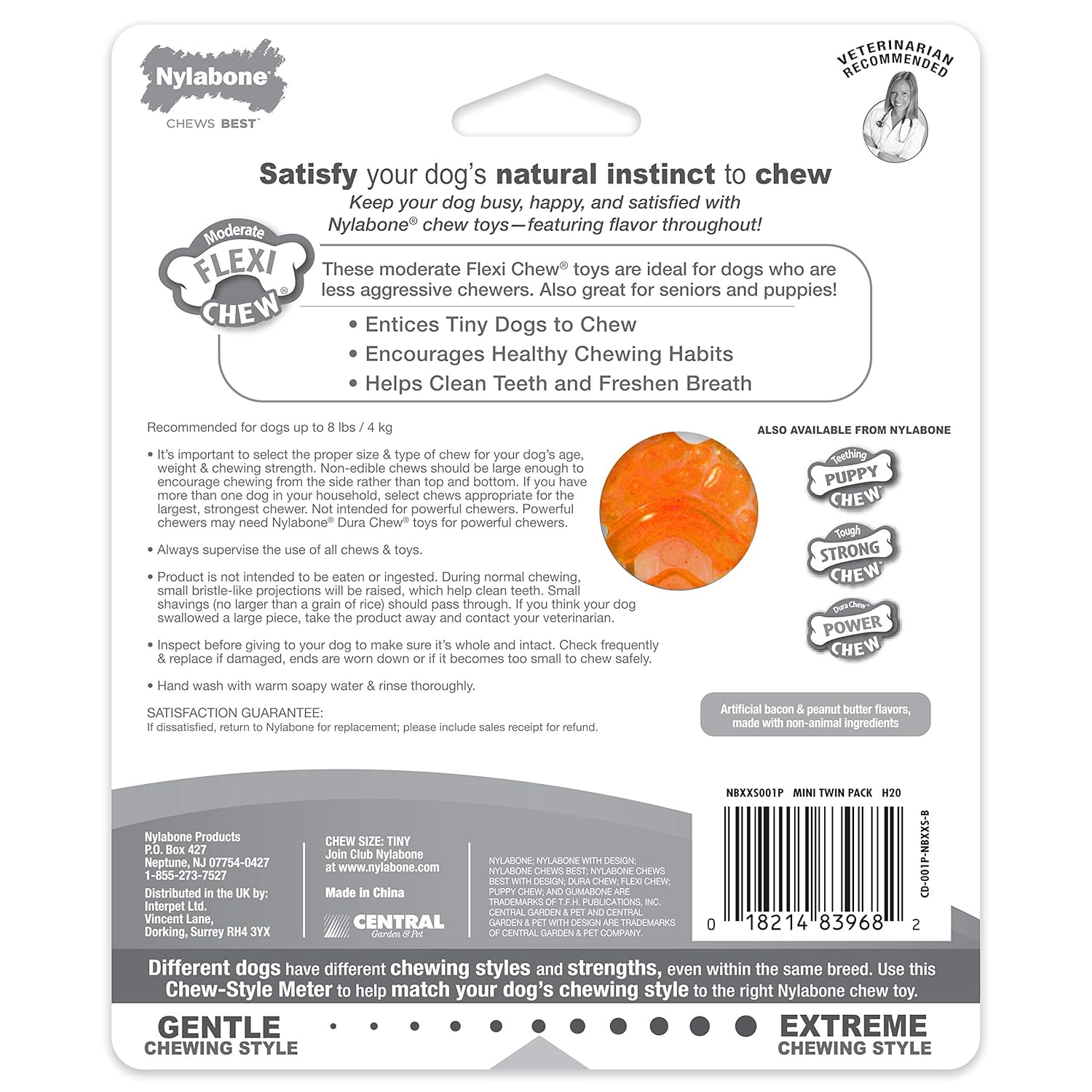 Nylabone  Moderate Chew Twin Pack Peanut Butter