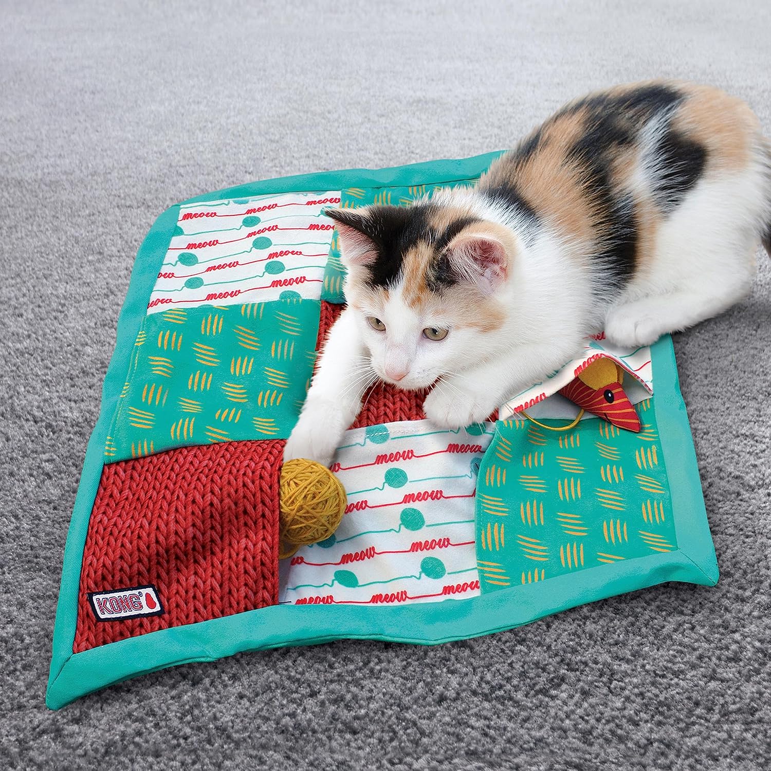 KONG Puzzlements Pockets With Catnip Interactive Toy For Cat