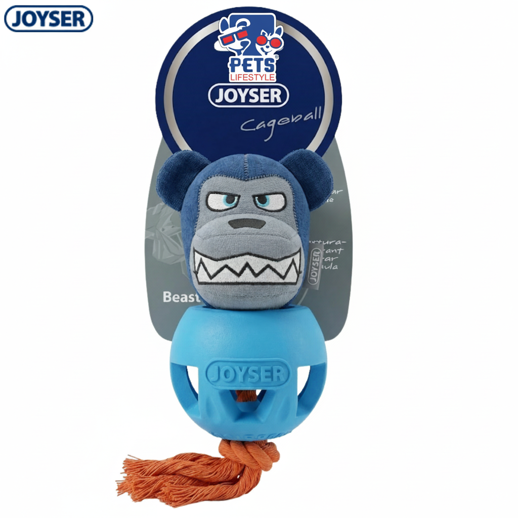 Joyser Cageball Bear Interactive Dog Toy with Squeaker