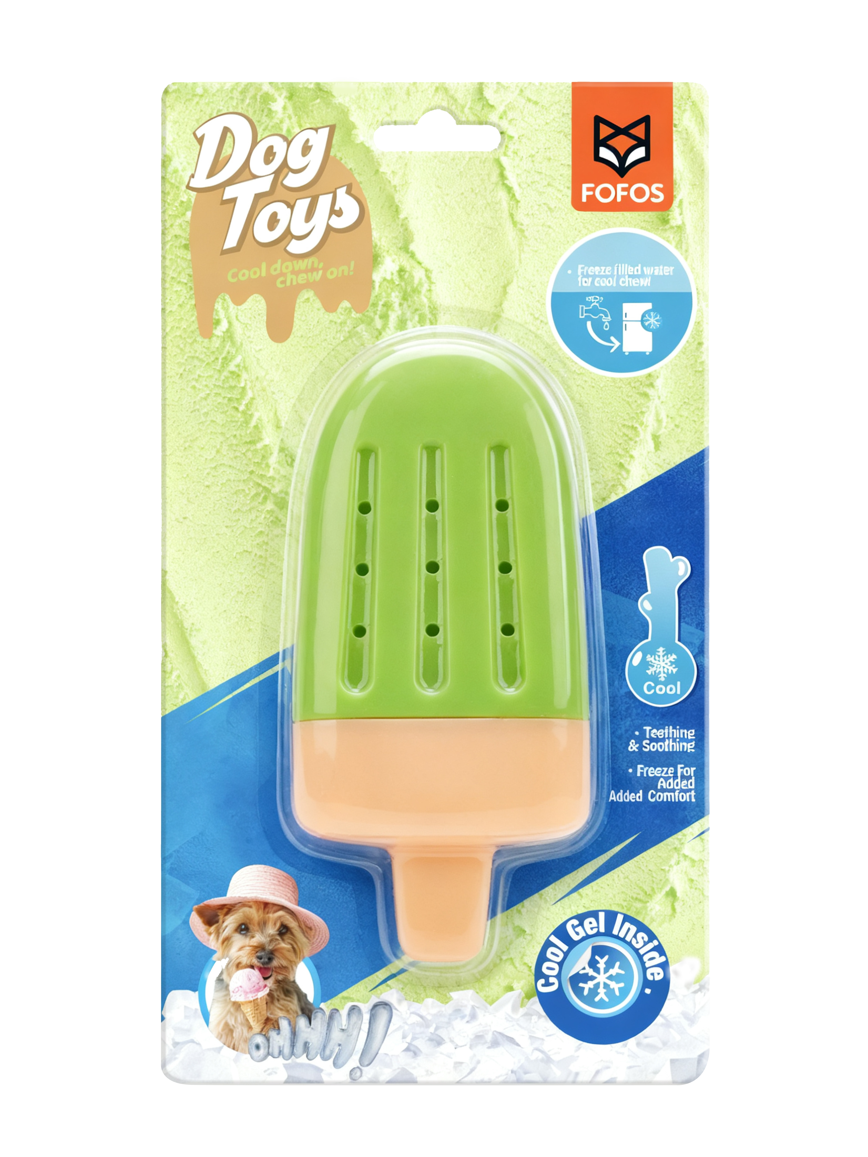 Fofos Cooling Ice Lolly Green Dog Toy
