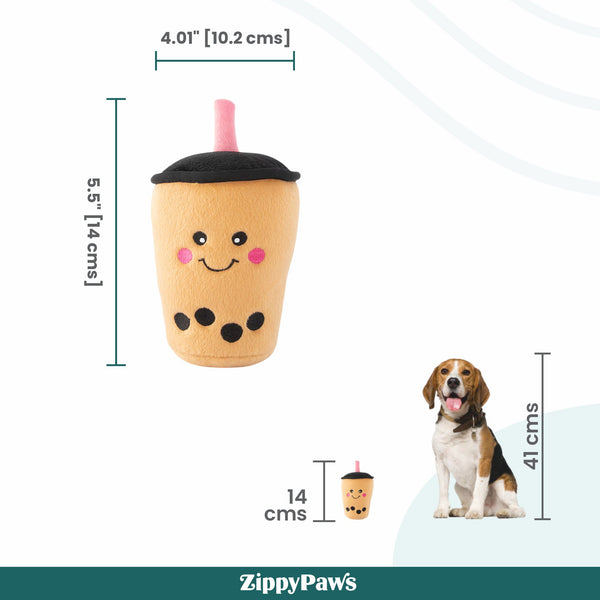 Zippy Paws NomNomz Boba Milk Tea Plush Toy for Dogs