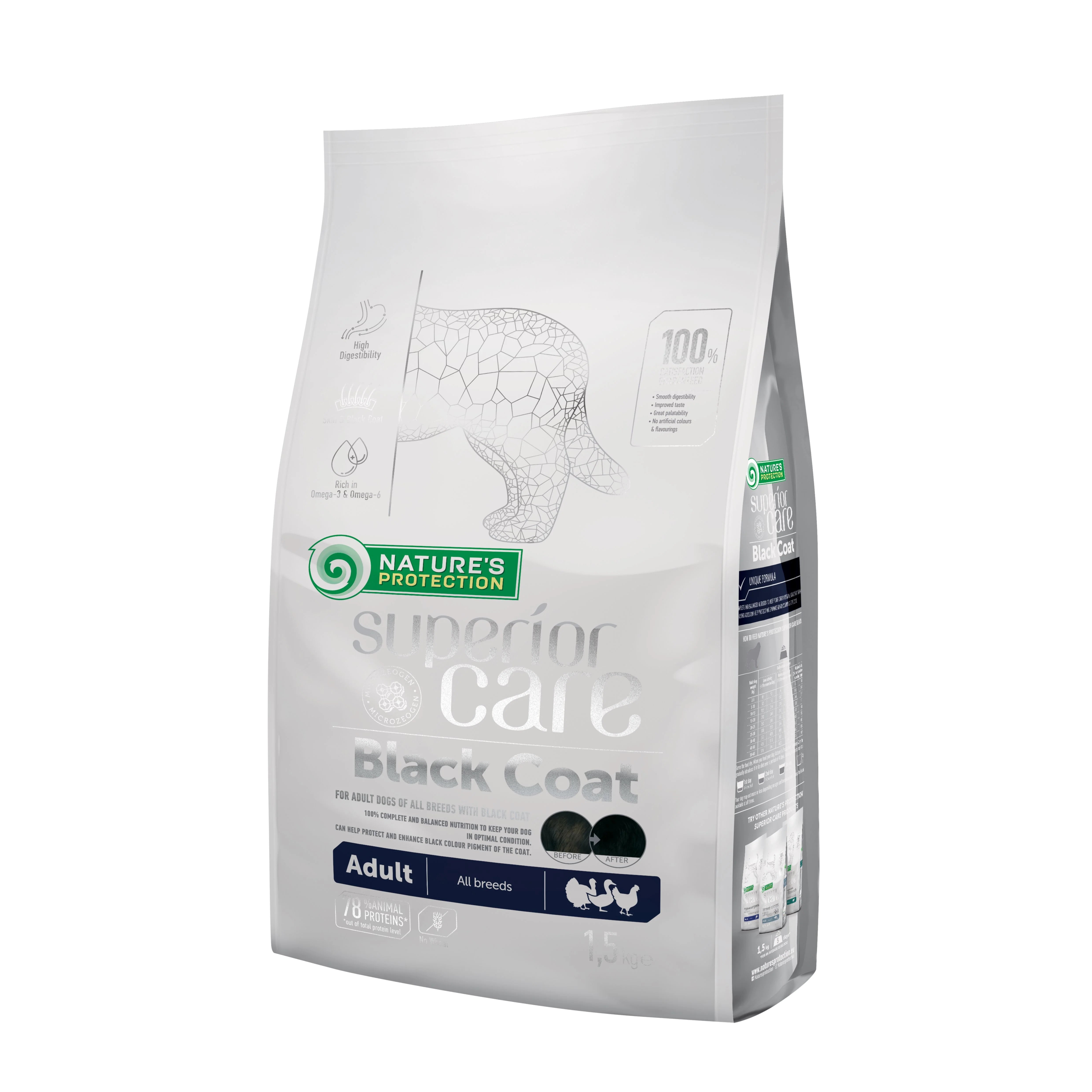 Nature’s Protection Dark Coat Poultry Adult All breed Dog Dry Food