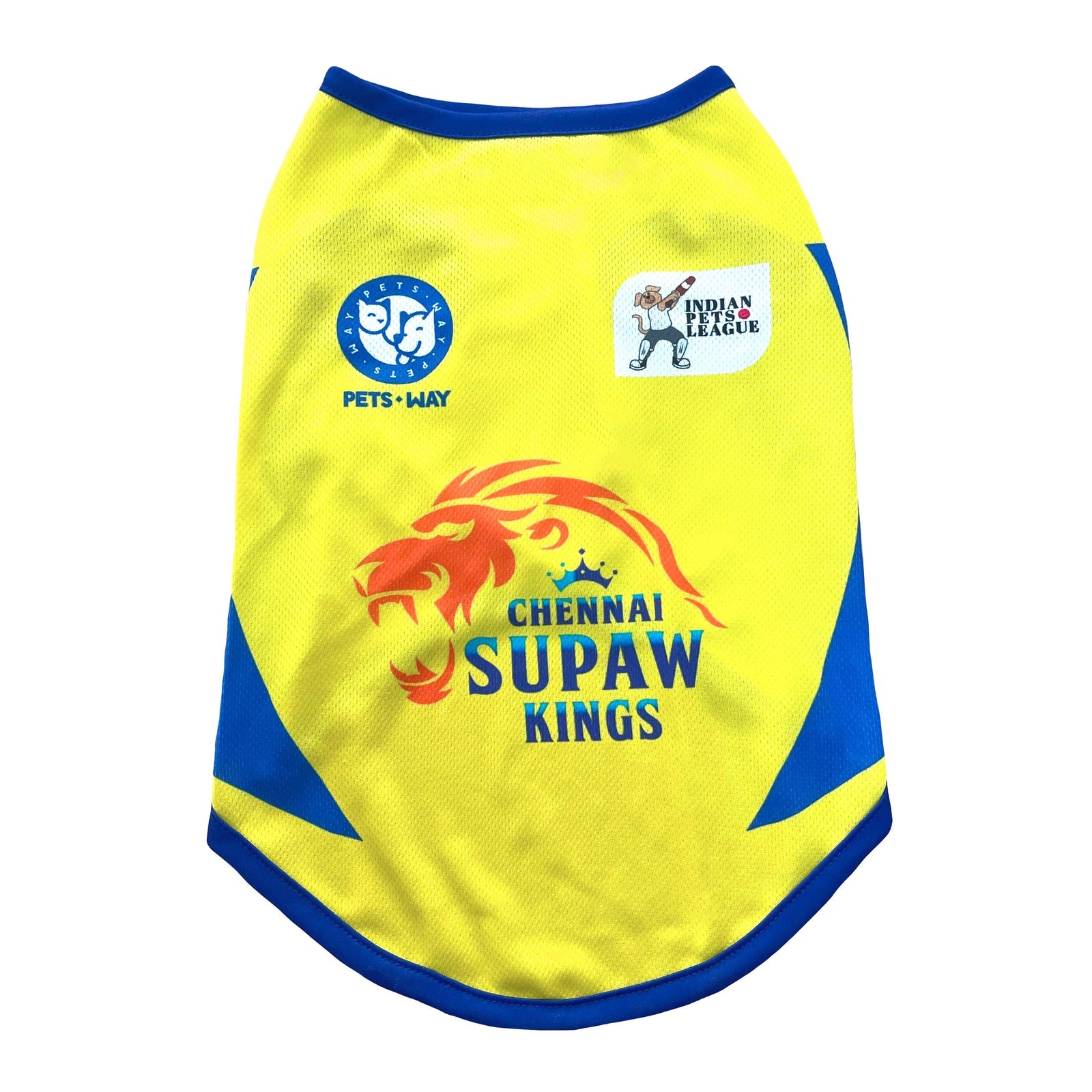 Pets Way Chennai Supaw Kings IPL Sleeveless T-shirts for Dogs