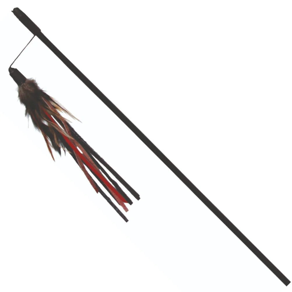 Trixie- Playing Rod with Leather Straps and Feathers Toy for Cats