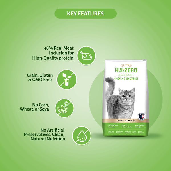 Grain Zero Chicken and Vegetable Adult Cat Dry Food