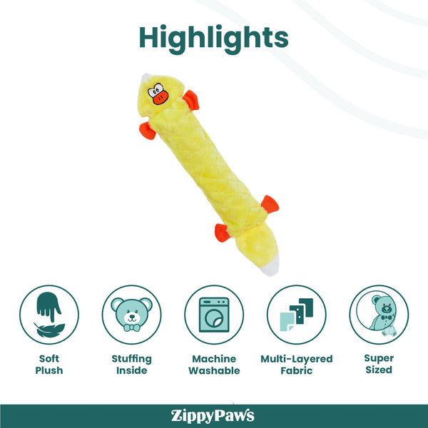 Zippy Paws Duck Jigglerz Plush Toy for Dogs