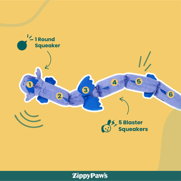 Zippy Paws Zippy Dragonz Plush Squeaky Toy for Dogs
