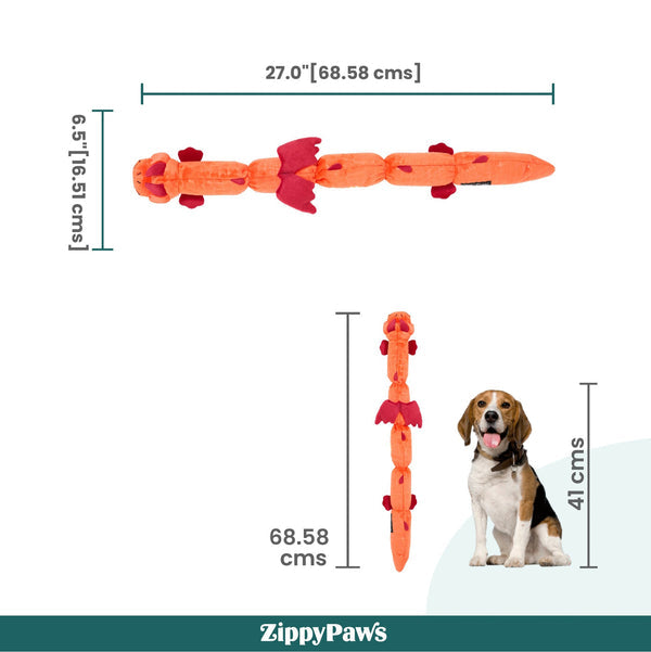 Zippy Paws Zippy Dragonz Plush Squeaky Toy for Dogs