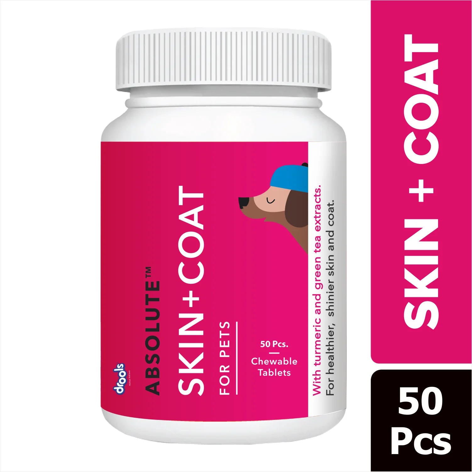 Drools- Absolute Skin & Coat Supplement Tablets for Dogs