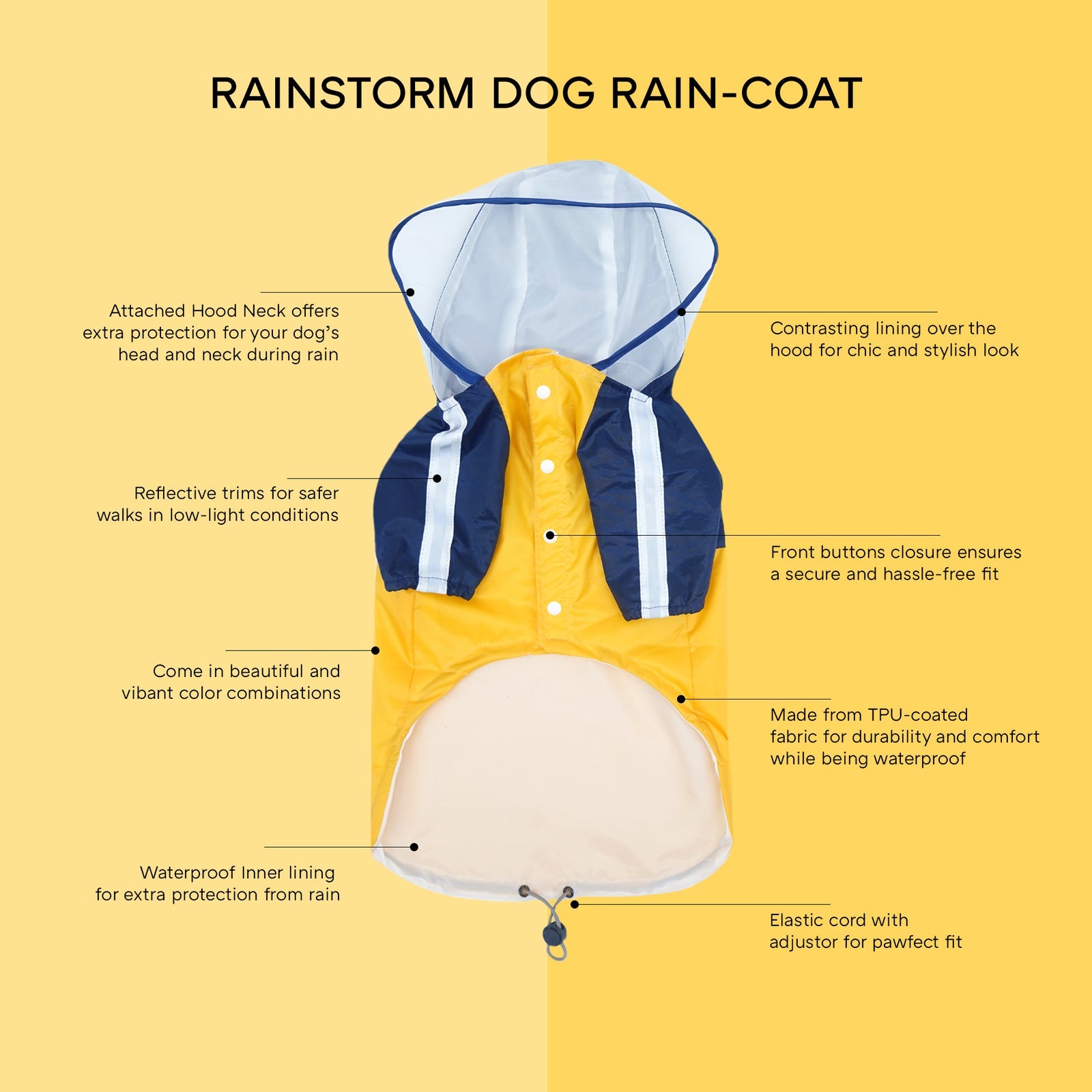 Pets Way Rainstorm Canary Raincoat for Dogs