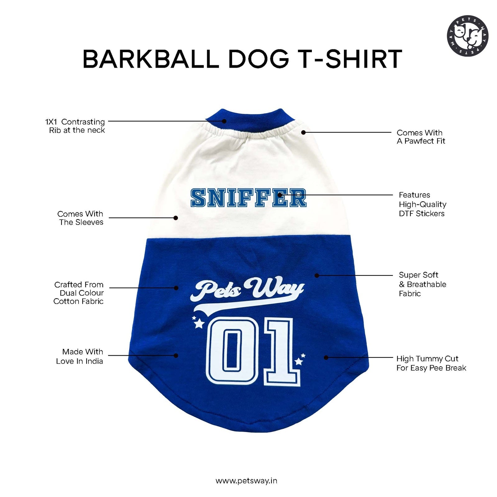 Pets Way Red Barkball Woofers T-Shirt for Dogs