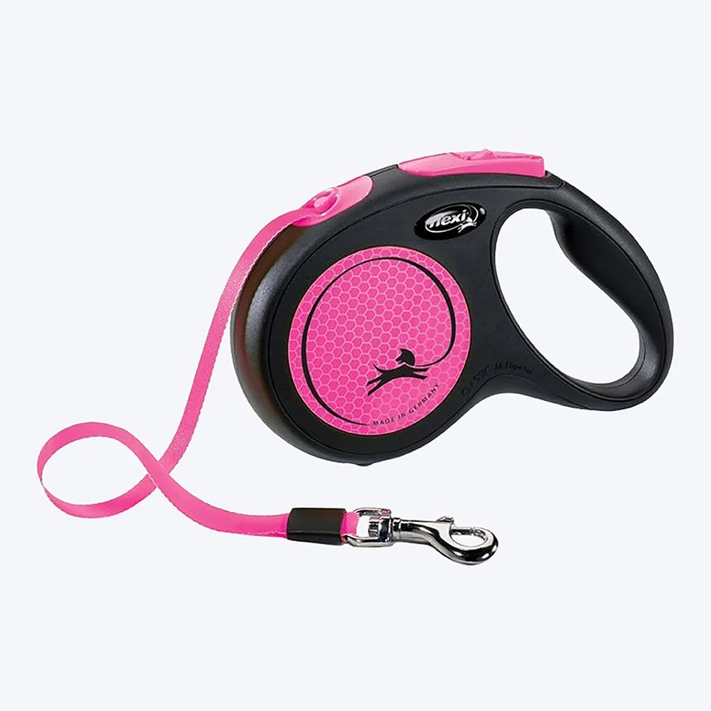 Flexi New Neon Reflect 5m Tape Retractable Dog Leash