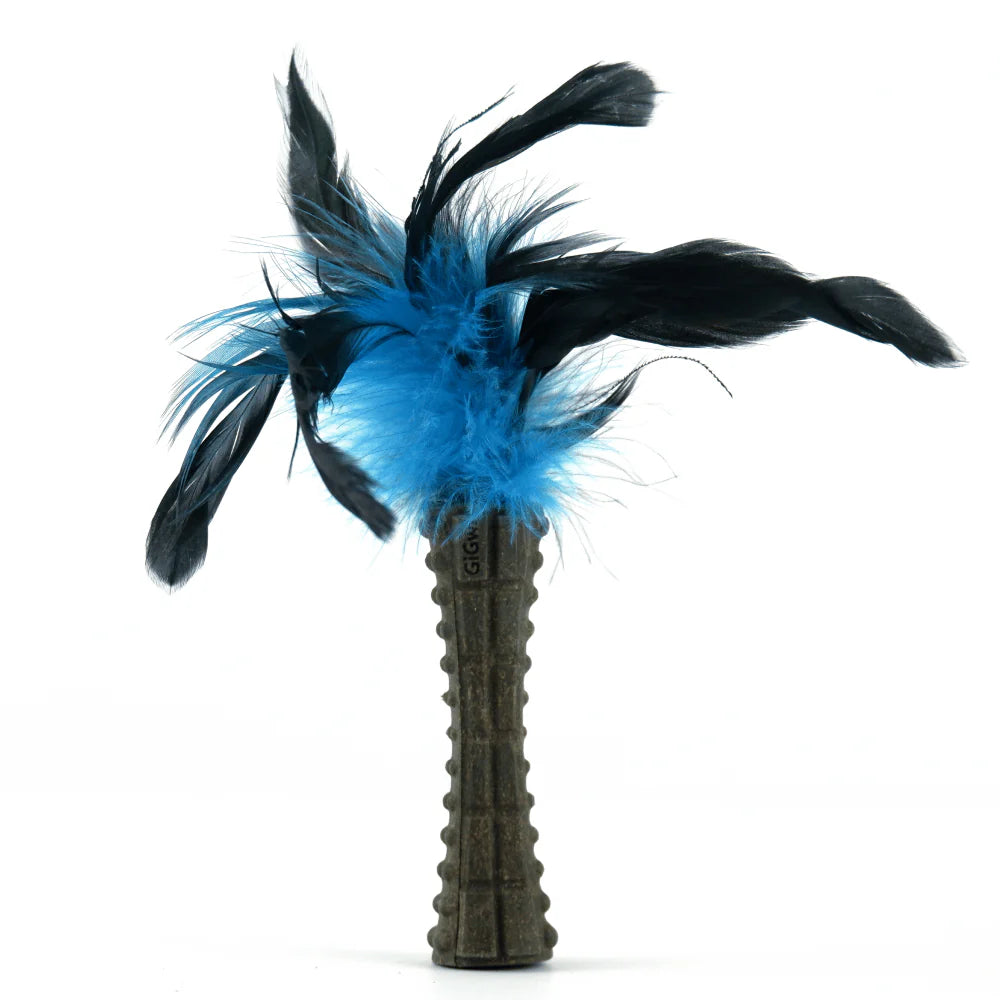 GIGWI - Johnny Stick with Catnip & Natural Feathers Toy for Cats