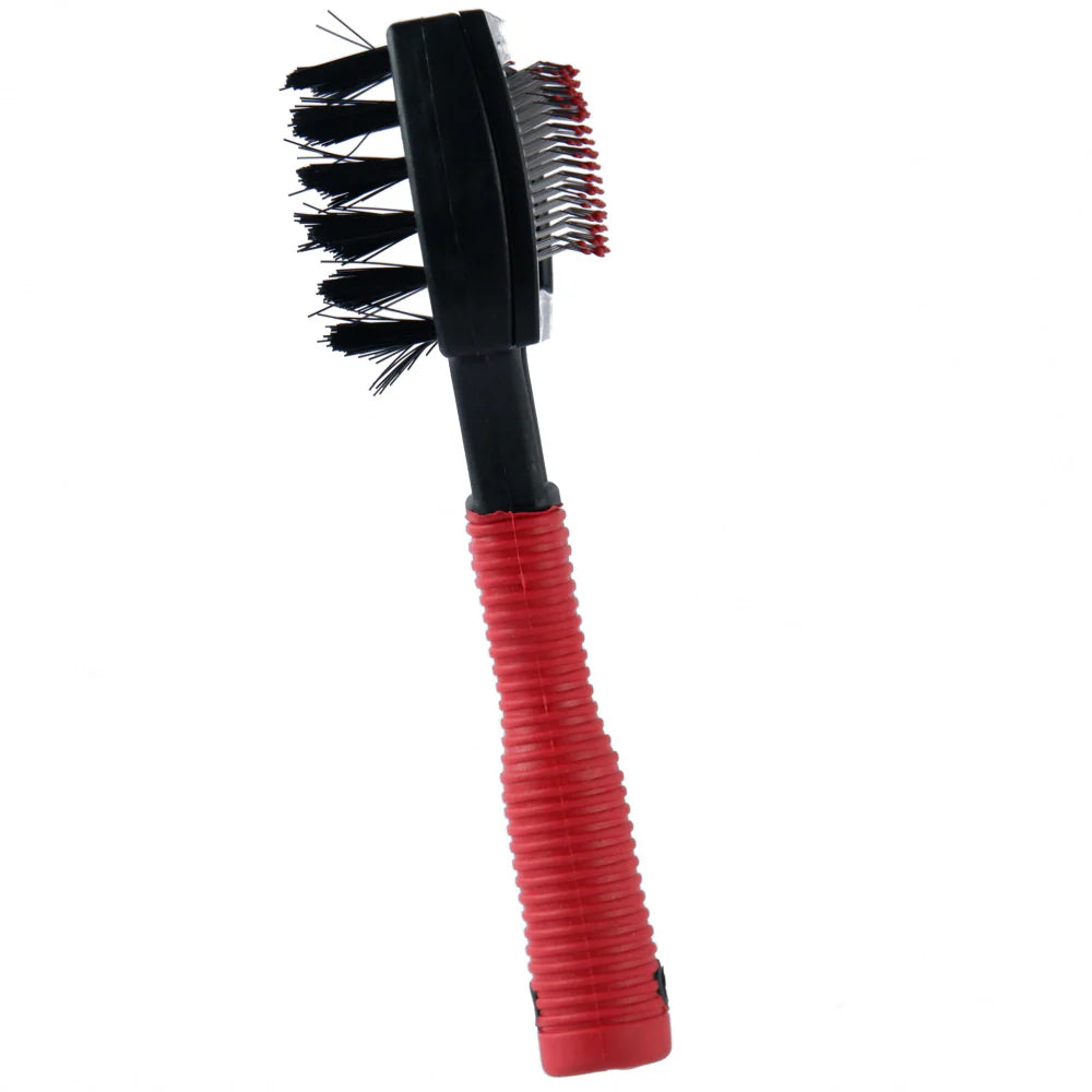 Trixie- Soft Brush Double Plastic/Nylon and Metal Bristles for Dogs and Cats