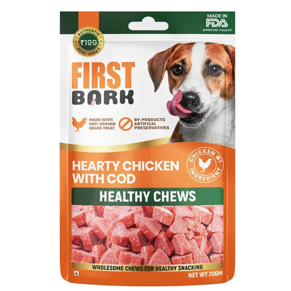 First Bark Hearty Chicken with Cod Jerky Dog Treat