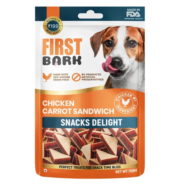 First Bark Chicken and Carrot Sandwich Jerky Dog Treat