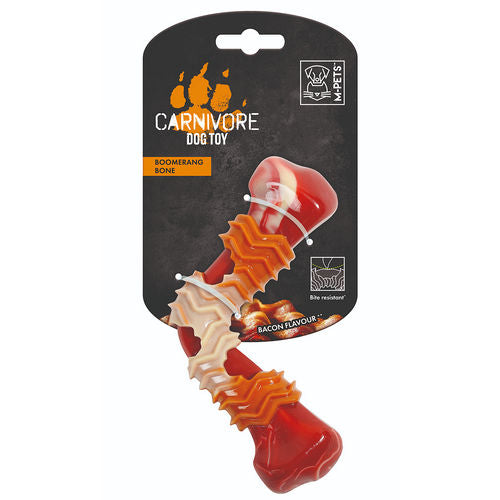 M-Pets Carnivore Boomerang Bone Bacon Scented Chew Toy for Dogs