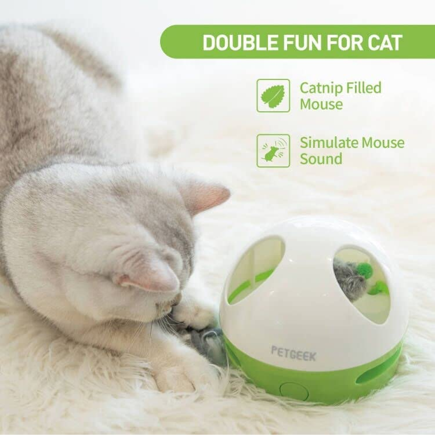 PetGeek - Interactive Cat Toy Hiding Mouse