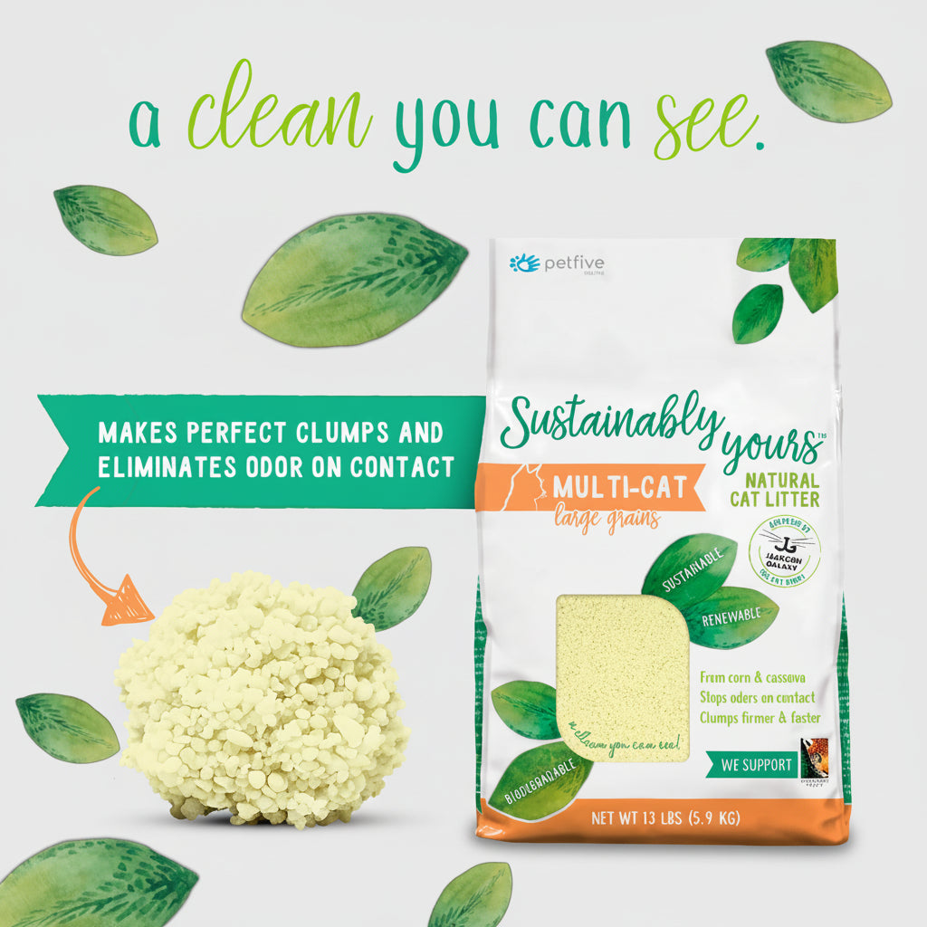 Sustainably Yours Multi Cat Litter large Grains
