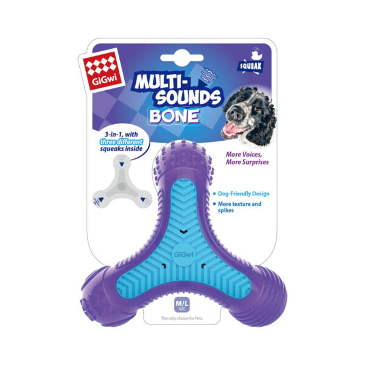 GiGwi Multi Sounds Bone Toy for Dogs