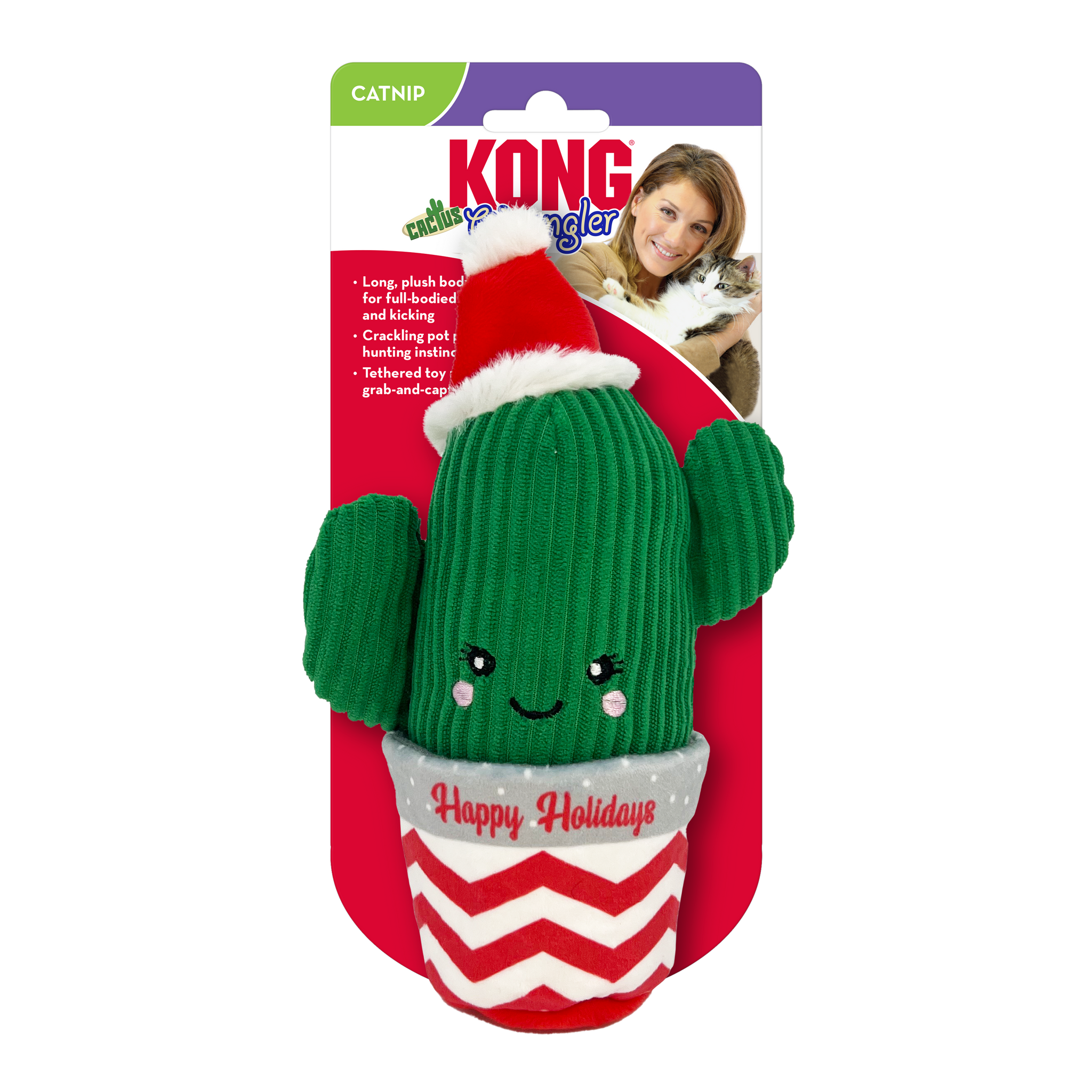 Kong Holiday Wrangler Cactus Cat Toy