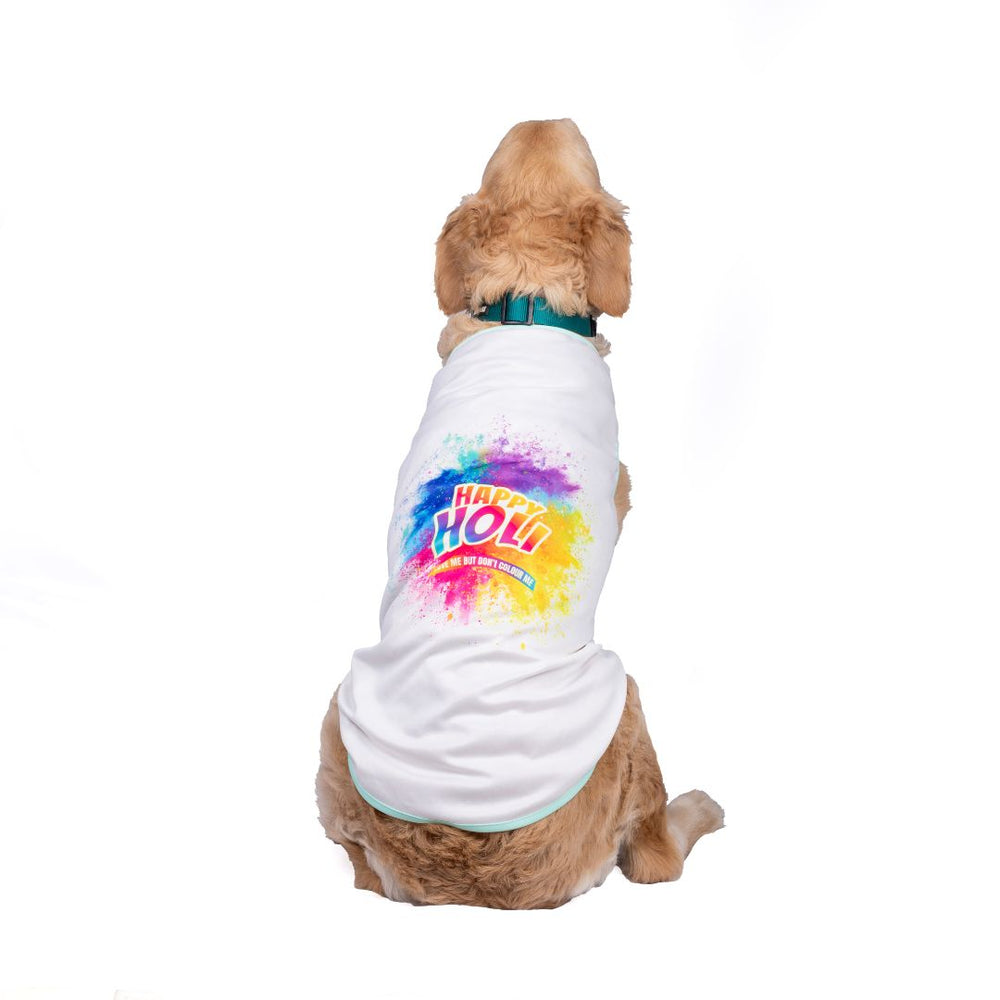 Pets Way Holi Vest  White T-Shirt for Dogs
