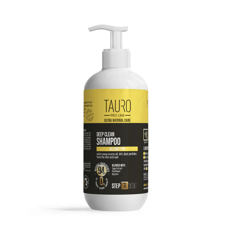 Tauro Pro Line - Ultra Natural Care Deep Clean shampoo for Dogs and Cats  Skin and Coat