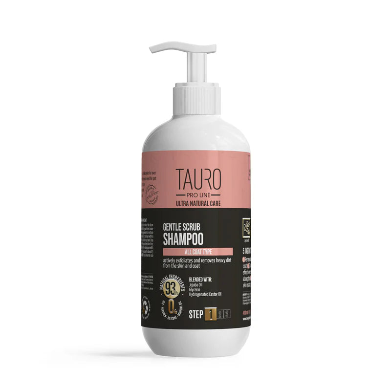 Tauro Pro Line - Ultra Natural Care Gentle Scrub Shampoo for Dogs and Cats Skin and Coat