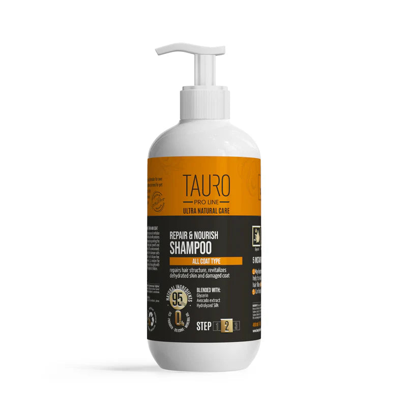 Tauro Pro Line - Ultra Natural Care  Repair and Nourish Shampoo for Dogs and Cats Skin and Coat