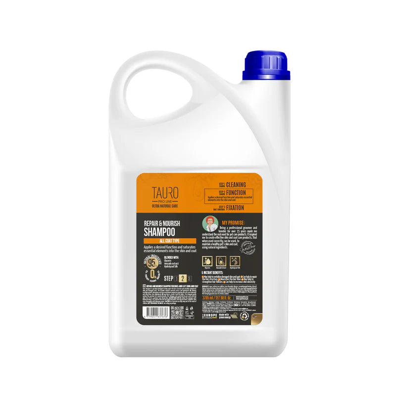Tauro Pro Line - Ultra Natural Care  Repair and Nourish Shampoo for Dogs and Cats Skin and Coat