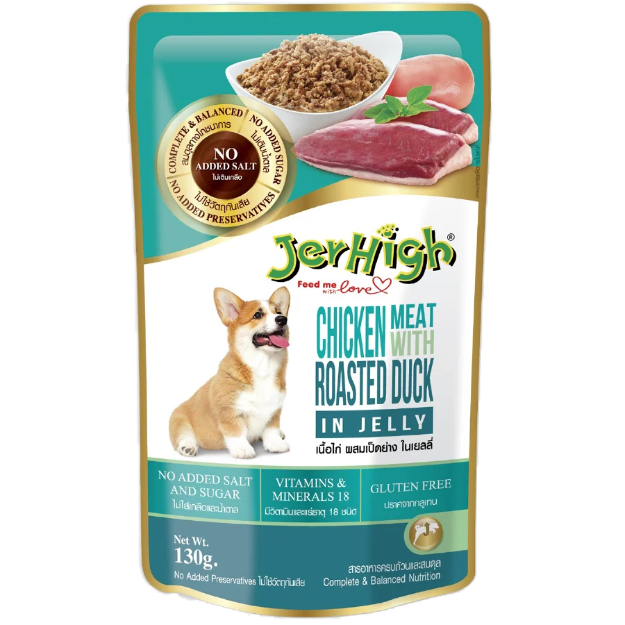 Jerhigh Chicken with Roasted Duck in Jelly Dog Wet Food