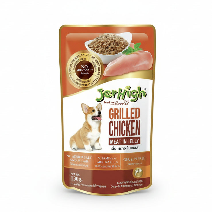 Jerhigh Gravy Grilled Chicken Meat In Jelly Dog Wet Food