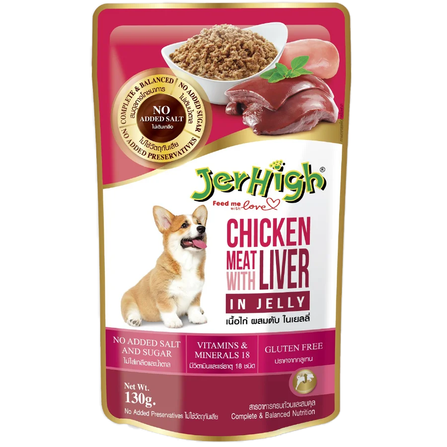 Jerhigh Chicken with Liver in Jelly Dog Wet Food