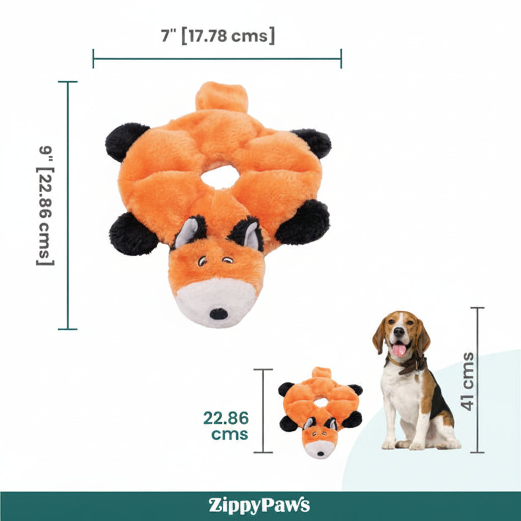 Zippy Paws Loopy Fox Plush Toy for Dogs