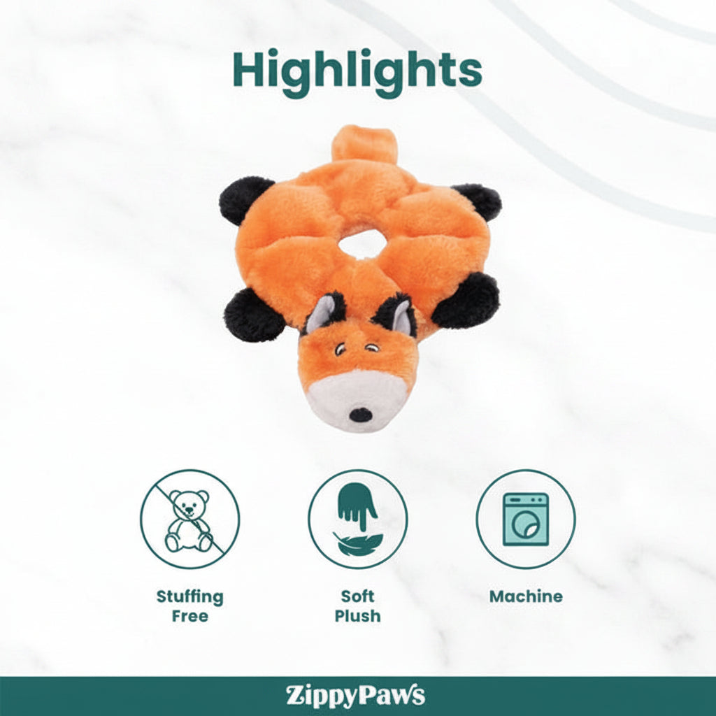 Zippy Paws Loopy Fox Plush Toy for Dogs