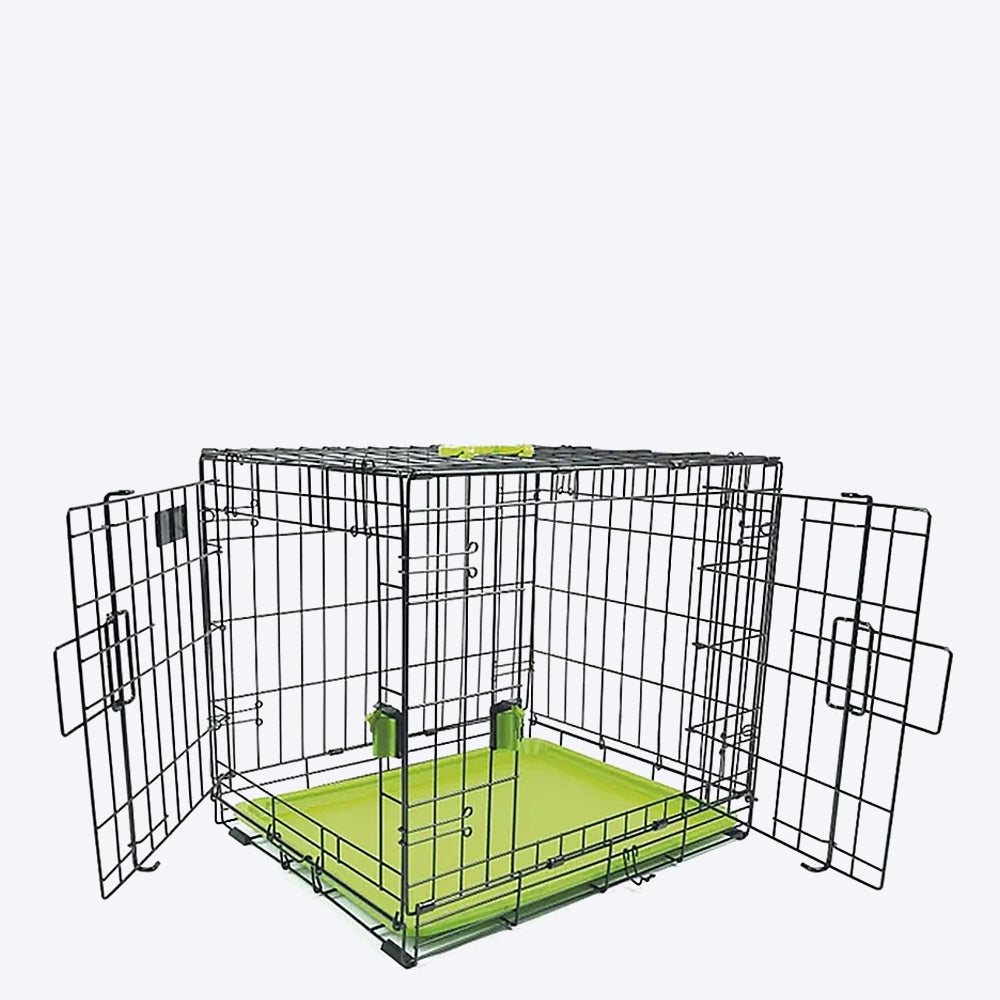 M Pets Voyager Wire Crate with 2 Doors for Dogs and Cats