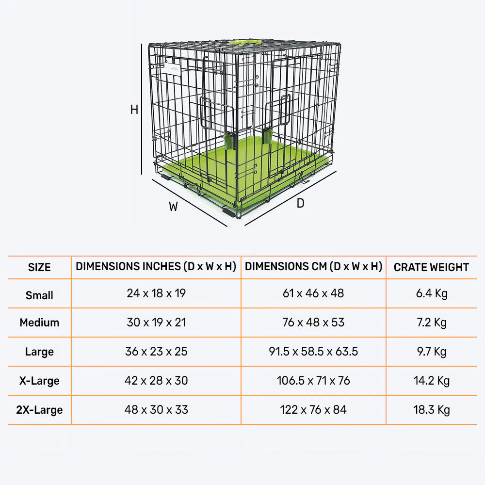 M Pets Voyager Wire Crate with 2 Doors for Dogs and Cats
